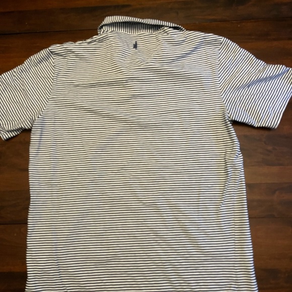 Georgia Tech logo Navy and White Striped Polo Shirt - Picture 4 of 4